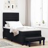 vidaXL Pat cu arcuri cu headboard Negru 100 x 200 cm țesătură
