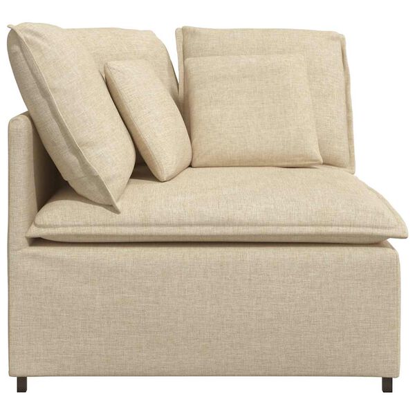 vidaXL Modul de colț pentru canapea modulară cu perne, crem, 100 cm