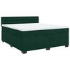 vidaXL Pat box spring cu saltea, verde &icirc;nchis, 180x200 cm, catifea
