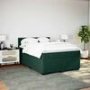 vidaXL Pat box spring cu saltea, verde &icirc;nchis, 140x200 cm, catifea