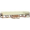 vidaXL Set de canapele de exterior cu pernă 7 pcs Natural și Crem