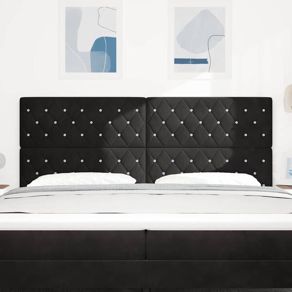 vidaXL Tăblie cap cu headboard Negru 200 cm Piele artificială