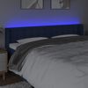 vidaXL Tăblie de pat cu LED, albastru, 183x16x78/88 cm, textil