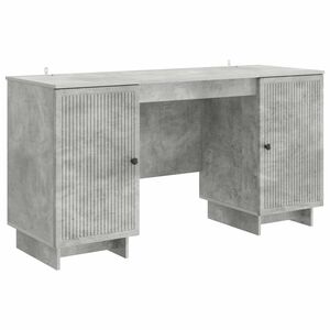 vidaXL Birou Gri Beton Lemn prelucrat 142,5 x 50 x 75 cm