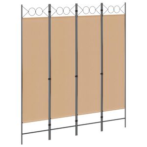 vidaXL Separator de Cameră cu 4 Panouri Bej 160 x 180 cm Țesătură
