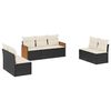 vidaXL Set canapele de grădină cu perne, 7 piese, negru, poliratan