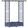 vidaXL Pat Ridicat cu Trellis și Acoperiș Gri 122,5 x 40 x 121 cm PP