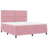 vidaXL Pat cu arcuri cu saltea cu headboard Roz 180 x 200 cm țesătură