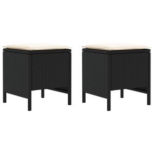 vidaXL Taburet pentru grădină 2 Bucată Negru și Crem 38 x 38 x 45 cm