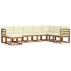 vidaXL Set de canapele de exterior 8 buc. Natural și Crem