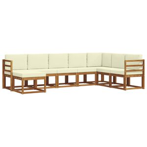 vidaXL Set de canapele de exterior 8 buc. Natural și Crem