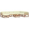 vidaXL Set de canapele de exterior cu pernă 9 pcs Natural și Crem