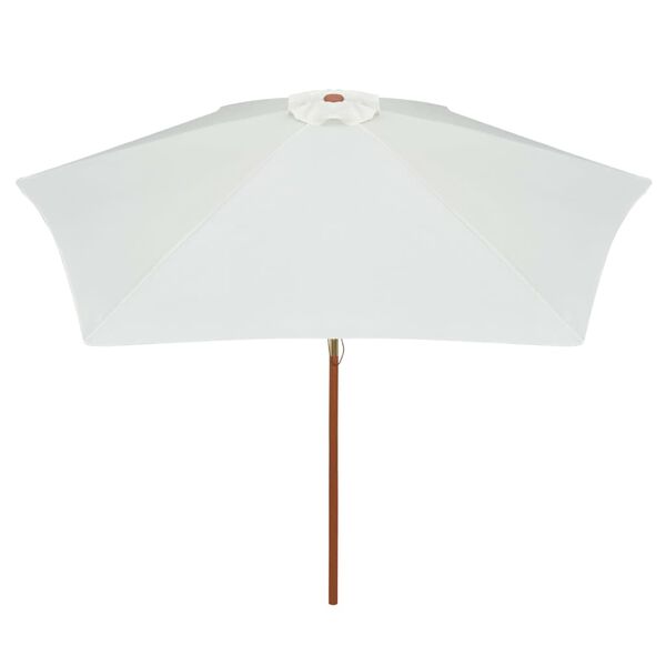 vidaXL Umbrelă de soare cu st&acirc;lp de lemn, alb crem, 270x270 cm