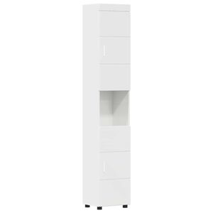 vidaXL Set dulap baie TULUM Alb lucios 37 x 31,5 x 203 cm
