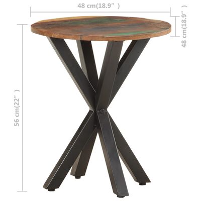 vidaXL Masă laterală, 48x48x56 cm, lemn masiv reciclat