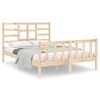 vidaXL Cadru de pat dublu, 135x190 cm, lemn masiv