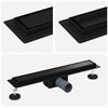 vidaXL 2 &icirc;n 1 Drenaj pentru duș Negru 50 cm Oțel inoxidabil 304