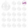 vidaXL Set de Globuri de Crăciun 25 buc. Transparent &Oslash; 10 cm LED-uri