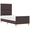 vidaXL Cadru de pat cu headboard Maro &icirc;nchis 80 x 200 cm țesătură