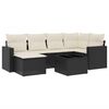 vidaXL Set canapele de grădină cu perne, 7 piese, negru, poliratan