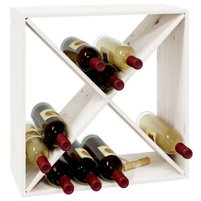 vidaXL Dulap de vinuri, alb, 62x25x62 cm, lemn masiv de pin