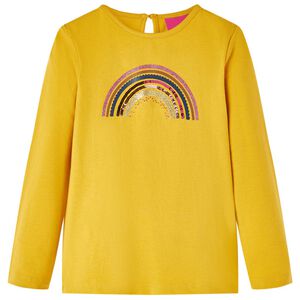 Tricou pentru copii cu m&acirc;neci lungi, ocru, 92