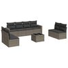 vidaXL Set canapele de grădină, 9 piese, cu perne, gri, poliratan