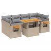 vidaXL Set canapele de grădină, 7 piese, cu perne, bej, poliratan