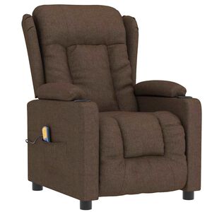 vidaXL Fotoliu de masaj, maro, material textil