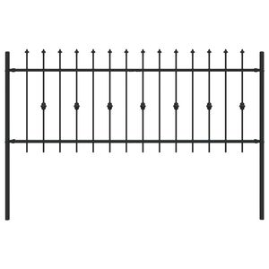 vidaXL Gard cu țărușe Negru 200 x 130 cm Oțel vopsit electrostatic