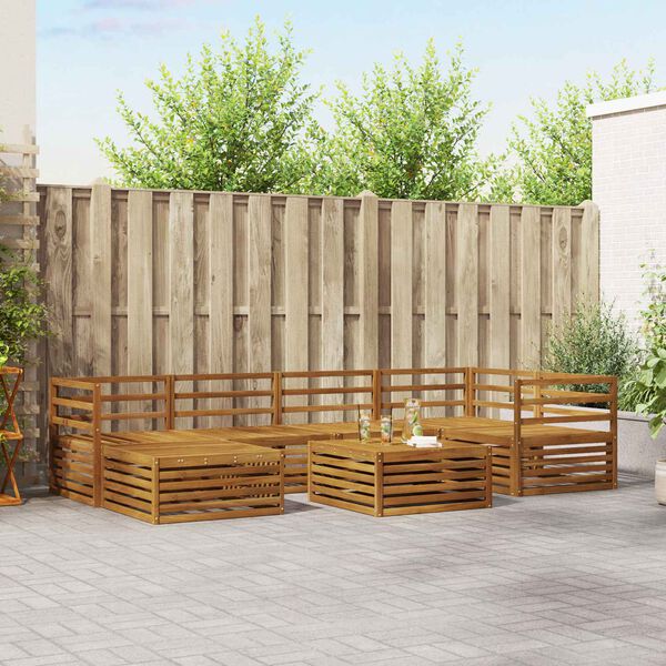 vidaXL Set de canapele de exterior 7 pcs natural