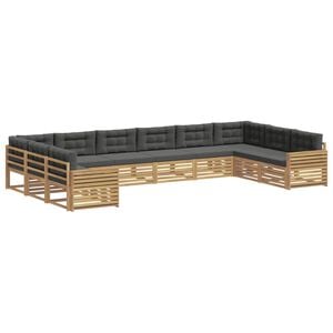 vidaXL Seturi de canapele 10 buc. Alb și antracit Polyester