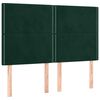 vidaXL Pat box spring cu saltea, verde &icirc;nchis, 140x200 cm, catifea
