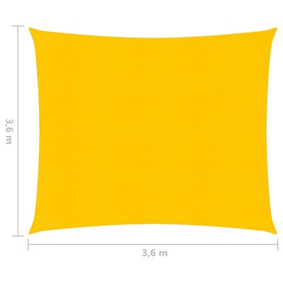 vidaXL Pânză parasolar, galben, 3,6x3,6 m, HDPE, 160 g/m²