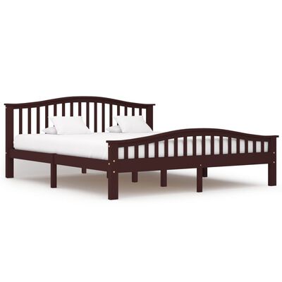 vidaXL Cadru de pat, maro închis, 180x200 cm, lemn masiv de pin