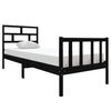 vidaXL Cadru de pat mic single, negru, 75x190 cm, lemn masiv de pin