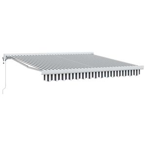 vidaXL Copertină retractabilă antracit/alb, 3x2,5 m, textil/aluminiu