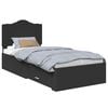 vidaXL Cadru de pat cu headboard Negru 75 x 190 cm Lemn compozit