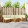 vidaXL Set canapea sectională cu pernă 8 pcs Natural și Crem