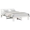 vidaXL Cadru de pat cu headboard Alb 120 x 190 cm Lemn de pin masiv