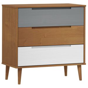 vidaXL Dulap cu sertare &bdquo;MOLDE&rdquo; maro, 80x40x80 cm, lemn masiv de pin
