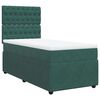 vidaXL Pat box spring cu saltea, verde închis, 90x200 cm, catifea
