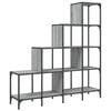 vidaXL Bibliotecă, gri sonoma, 122x30x132 cm, lemn prelucrat/metal