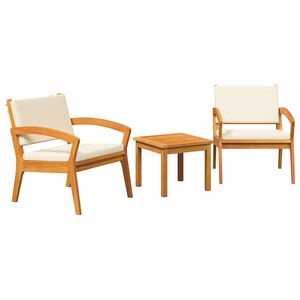 vidaXL Set bistro cu pernă 3 pcs Maro Poliester