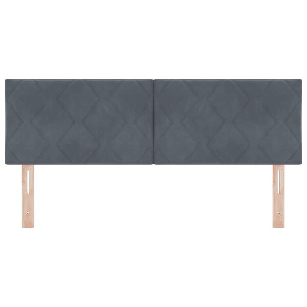 vidaXL Tăblie cap cu headboard Gri &icirc;nchis 144 cm Catifea