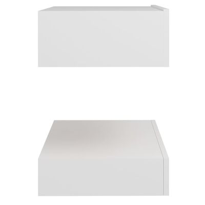 vidaXL Noptiere cu LED, 2 buc., alb, 60x35 cm, lemn prelucrat