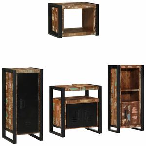 vidaXL Set de mobilier pentru baie 4 buc. Multicolor și negru