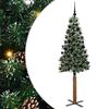 vidaXL Brad de Crăciun subțire Verde 180 cm PVC și lemn de PIN masiv