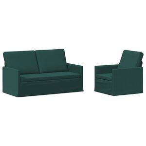 vidaXL Set de canapea 2 pcs Verde &icirc;nchis Țesătură