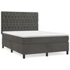 vidaXL Pat box spring cu saltea, gri &icirc;nchis, 140x190 cm, catifea